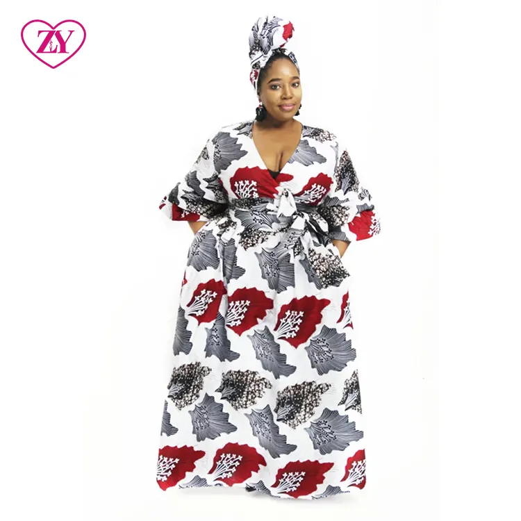 Robe longue africaine de bonne qualité en coton, manches à volants, robe maxi, vente en gros, grande taille,