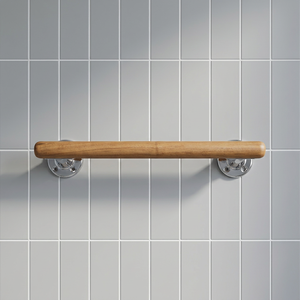 Barre d'appui en acier inoxydable en forme de I, antidérapante, contemporaine et écologique, finition chromée, pour personnes âgées, salles de bain d'hôpitaux - Product Image 1