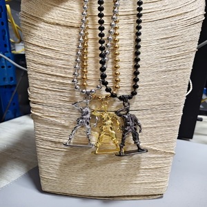 Collana con Ciondolo Ritratto <span class=keywords><strong>di</strong></span> Guerriero Personalizzato e Amante della Pace, in Acciaio Inossidabile, Stile Hip-hop, Non Sbiadisce - Product Image 2