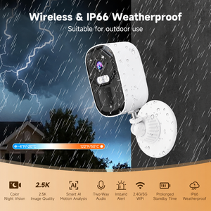 กล้องรักษาความปลอดภัยไร้สาย2.5K ใช้พลังงานจากแบตเตอรี่2.4G 5GHz WIFI Ai ตรวจจับการเคลื่อนไหวสีในเวลากลางคืนใช้ได้กับ <span class=keywords><strong>Alexa</strong></span> - Product Image 3