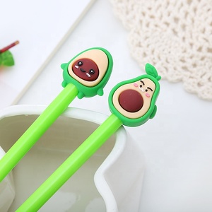 Penne Gel Nere da 0,5 mm per Scuola, <span class=keywords><strong>Cartoleria</strong></span> per Bambini, Design Kawaii a Forma di Avocado Verde - Product Image 2