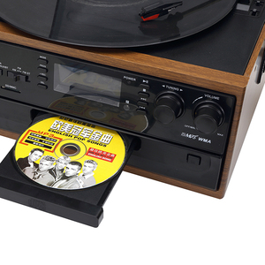Système de lecteur de disques vinyles de style rétro Hi-Fi avec tourne-disque 3 vitesses, lecteur <span class=keywords><strong>CD</strong></span> <span class=keywords><strong>et</strong></span> <span class=keywords><strong>cassette</strong></span>, streaming Bluetooth, fournisseur OEM - Product Image 2
