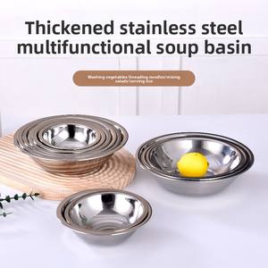 Bol <span class=keywords><strong>à</strong></span> mélanger et <span class=keywords><strong>à</strong></span> assaisonner en acier inoxydable 201 poli non revêtu, léger, extra épais, non toxique, design moderne, pour la maison et le <span class=keywords><strong>camping</strong></span> - Product Image 5