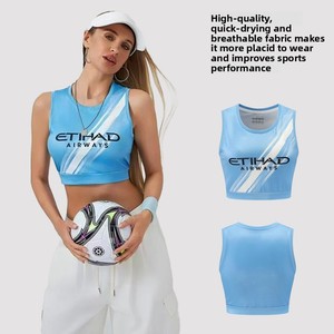 Chaleco Deportivo de Fútbol para Mujer, Personalizado, al por Mayor, para Clubes y Selecciones Nacionales, de Verano, de Alta Elasticidad, Secado Rápido, de Seda de Leche, para Yoga - Product Image 1