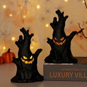 Lanterne Citrouille d'Halloween Scintillante 2026, Décoration de Sarcle d'Arbre Fantôme avec Visage de Fantôme et Lumière LED - Product Image 4