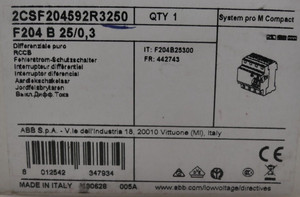 เบรกเกอร์กระแสไฟตกค้าง F204 B 25/0.3 2CSF204592R3250 PLC - Product Image 4