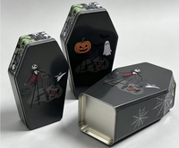 Caja de Metal para Dulces con Forma de Ataúd de Halloween, Decoración Navideña, Envase para Regalos, Dulces y Chocolates