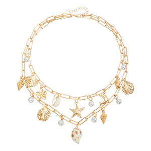 Estilo de joyería para mujer, elemento de vacaciones en la playa, Concha, estrella de mar, accesorio, collar Sexy - Product Image 5