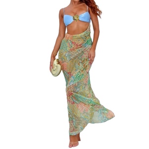 Nuevos Vestidos de Moda para Mujer, Sensuales, con Cuello Halter, Diseño de Paneles, sin Cintura, Estampados, con Espalda Descubierta y Combinación de Colores - Product Image 3