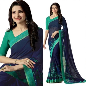 High Quality Womens Faux <b>Fur</b> Georgette Sarees Durable Fancy Organza Dress Wedding Parties Top Grade Adults' Wear Ethenic Modern - Product Image 1