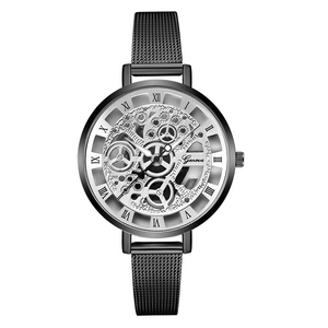 Montre squelette tendance pour homme avec bracelet en acier, montre à quartz best-seller pour femme, montre créative - Product Image 1