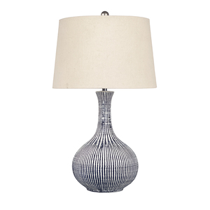 Lámpara de Mesa de Cerámica Rústica Contemporánea para Hotel u Hogar, con Pantalla de Tela Cónica, Iluminación Decorativa de Lujo para el Hogar, con Fuente de Alimentación Flexible de CA - Product Image 4