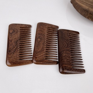 Pettine per Capelli in Legno di Sandalo Nero 100% Naturale, Classico Antistatico Tascabile, Strumento per Massaggio del Cuoio Capelluto e Cura dei Capelli per Uso Domestico - Product Image 2