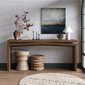 Solid Wood Veneer Console <b>Table</b> 65 Inch Long Farmhouse Entryway Sofa <b>Table</b> For Living Room Hallway Behind Couch Apartment - Product Image 2