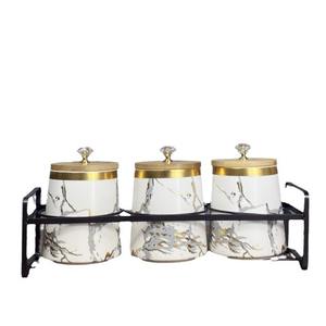 Juego de tarros de cerámica para especias con tapas de madera, almacenamiento hermético de 3.1-4L, contenedor de cocina estilo nórdico para granos y especias - Product Image 5