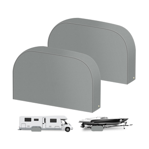 BEELAND 27-<span class=keywords><strong>29</strong></span> pulgadas Gris 900D Ripstop Cubiertas protectoras de neumáticos impermeables Paquete de 2 cubiertas de neumáticos dobles de doble eje Rv - Product Image 1