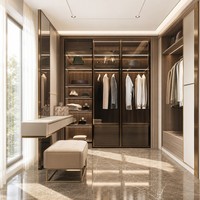 Sistema de Armario Moderno de Madera Maciza, Armario de Dormitorio, Guardarropa, Mueble de Armario, Armario Empotrado