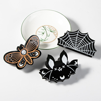 Lot de pinces à cheveux fantaisie en plastique noir, motifs chauve-souris, papillon et toile d'araignée, pour Halloween, accessoire pour femmes et filles
