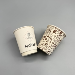 Gobelet en papier jetable OEM personnalisé 2-40 OZ, revêtement PE PLA, simple ou double paroi, pour boissons chaudes et froides - Product Image 1