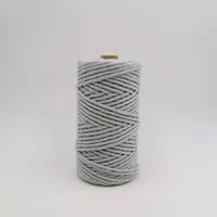 Corde en coton biologique Amazon, cordage de 3mm de haute qualité pour macramé gris, pour panier artisanal, vente en gros