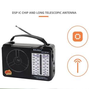 4 Band World <b>Receiver</b> AM FM SW1 SW2 Portable Radio AC DC Dual Power Hi Fi Built In <b>Speaker</b> Home Handheld Broadcast Radio - Product Image 2