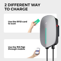 Cargador de Vehículos Eléctricos de 11kW, Wallbox de Pared Tipo 2 para Gasolinera, con Certificación CE, RoHS, TUV, Control por Tarjeta RFID, Aplicación y Wifi, Smart Hub