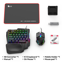 X8 Mobile Game Keyboard and Mouse Converter X8 Professional Gaming Handle Keyboard Mouse Converter Adapter Set para Pubg Game