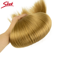 Extensions de cheveux naturels Remy brésiliens blond miel couleur 27, lisses, double trame, 26 pouces