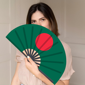 Abanicos Plegables de Bambú con la Bandera de Bangladesh al por Mayor, Abanico de Mano para Carnaval, Boda, Festival, Fiesta, Agencia de Viajes - Product Image 3