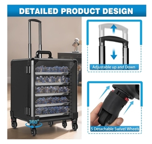 Khung hợp kim nhôm với 5 khay xoay bánh xe và khóa Minifigures hiển thị trường hợp - Product Image 4