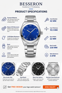 Montre Homme Minimaliste à Quartz OEM en Gros, Bracelet de Luxe Personnalisé avec Logo, Chronographe Arabe pour Hommes - Product Image 2