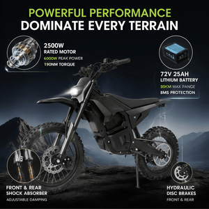 <span class=keywords><strong>Moto</strong></span> électrique tout-terrain 6000W de pointe, 72V, moteur central, 75KM/H, 190Nm de couple, suspension intégrale - Product Image 2