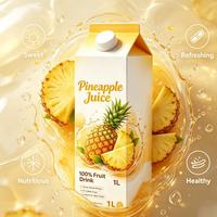 Eigen Merk Private Label 1L Lange Houdbaarheid Subtiel Zoet Fris RTD Pure Ananassap ODM OEM Fruitdrank voor Supermarkten