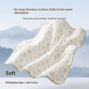 Manta de Muselina de Bambú y Algodón de 6 Capas para Bebé, Suave, con Estampado de Frutas, Envoltura para Recién Nacido, 43.3x43.3 Pulgadas, Gasa, Edredón Infantil - Product Image 3
