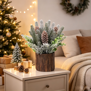 <span class=keywords><strong>Centrotavola</strong></span> Natalizio Artificiale Smerigliato <span class=keywords><strong>con</strong></span> Pino, Eucalipto e Pigne, in Vaso, per Decorazioni Domestiche e da Tavolo - Vendita all'Ingrosso - Product Image 1