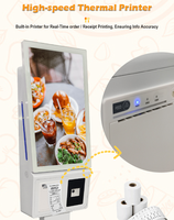 Kiosque de commande automatique 21,5/23,8/27 pouces avec scanner et imprimante, paiement par terminal de point de vente, paiement par carte de crédit pour la restauration rapide