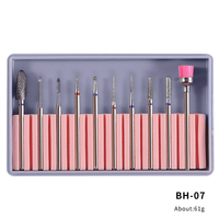 Kit d'outils de ponçage d'ongles en acier ODM 10 pièces, ensemble pratique de forets à ongles multifonctionnels, différentes formes, fraises à ongles en céramique