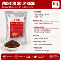 Base de soupe aux wontons style HK concentrée 1:50 en pâte pour soupe aux wontons et nouilles, marque privée OEM, sac en aluminium 1kg, pour la restauration