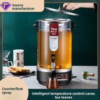 Bouilloire électrique intelligente Xinqi en acier inoxydable, infuseur à thé commercial automatique, bouilloire à eau bouillante transparente avec fonction de maintien au chaud