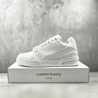 Sneakers décontractées unisexes à plateforme épaisse en faux daim avec logo personnalisé, blanc, gris, noir, lacets, chaussures de mode streetwear