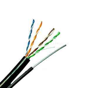 4 Pairs Cat5e 24AWG UV Resistant LLDPE Jacket FTP Aerial With Messenger indoor Outdoor Lan / Internet / Ethernet Cable