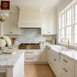 Custom Luxury Modern Solid Wood Shaker Style <strong>Kitchen</strong> Pantry Cupboard Farmhouse White <strong>Modular</strong> <strong>Kitchen</strong> Cabinets with Sink - Product Image 1