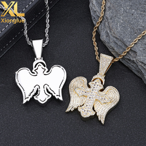 Best-selling <b>Cross</b>-shaped Wing Zircon Pendant for Men - Hip-hop Necklace Custom-made Personalized Retro-style Accessory - Product Image 6