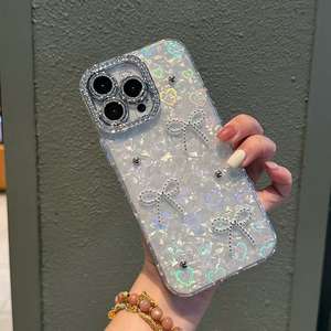 Funda Protectora para Teléfono con Diseño de Concha de Mariposa, Incrustaciones de Diamantes de Imitación, Protección de 360 Grados para 17 <span class=keywords><strong>Pro</strong></span> <span class=keywords><strong>Max</strong></span>/15 <span class=keywords><strong>Pro</strong></span> - Product Image 4