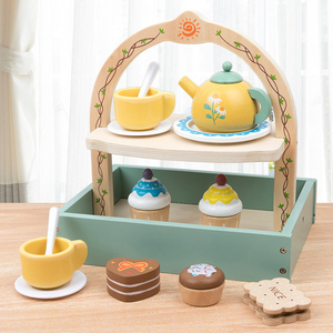 Juguete de Cocina de Madera, Juguete de Simulación Popular, Juego de Té de Dos Niveles para Niños - Product Image 4