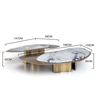 Tables basses en marbre organique double face Dream Home, plateau en pierre artisanal, mobilier de décoration d'intérieur haut de gamme