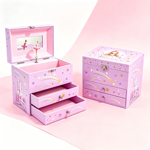 Boîte à musique rotative <span class=keywords><strong>en</strong></span> MDF avec matériaux écologiques personnalisés, design <span class=keywords><strong>Princesse</strong></span>, à manivelle, boîte à bijoux musicale, prix d'usine - Product Image 1