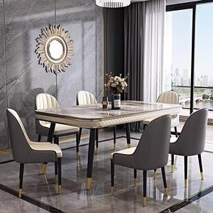 Mesa de comedor rectangular de mármol moderna de lujo con juego de sillas 4 6 8 plazas comedor muebles de sala de estar diseños elegantes - Product Image 3