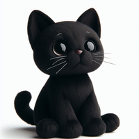 Peluche personnalisable Chat Noir, Jouet en peluche doux pour enfants, Animal en peluche, Accessoire de mode, Pièce à suspendre