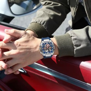 Reloj de Cuarzo de Lujo POEDAGAR para Hombre, Reloj Deportivo, Resistente al Agua, Luminoso, con Fecha, Cronógrafo, Correa de Silicona, Relojes para Hombre - Product Image 5